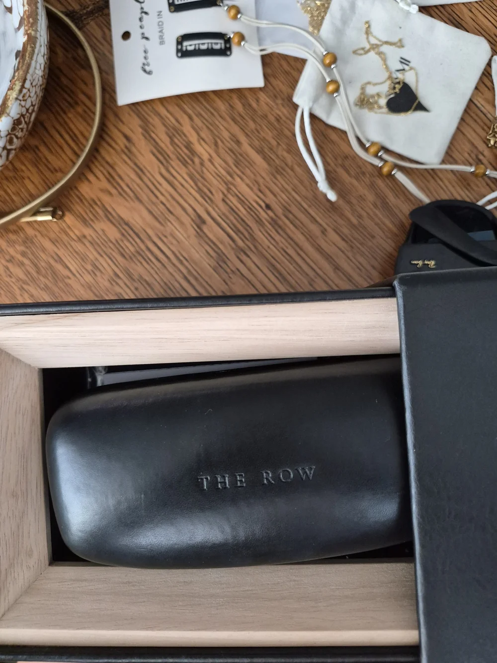 The Row Black Round Sunglasses with Silver Bridge